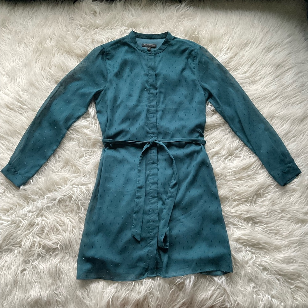 Banana Republic Clip Dot Shirt Dress